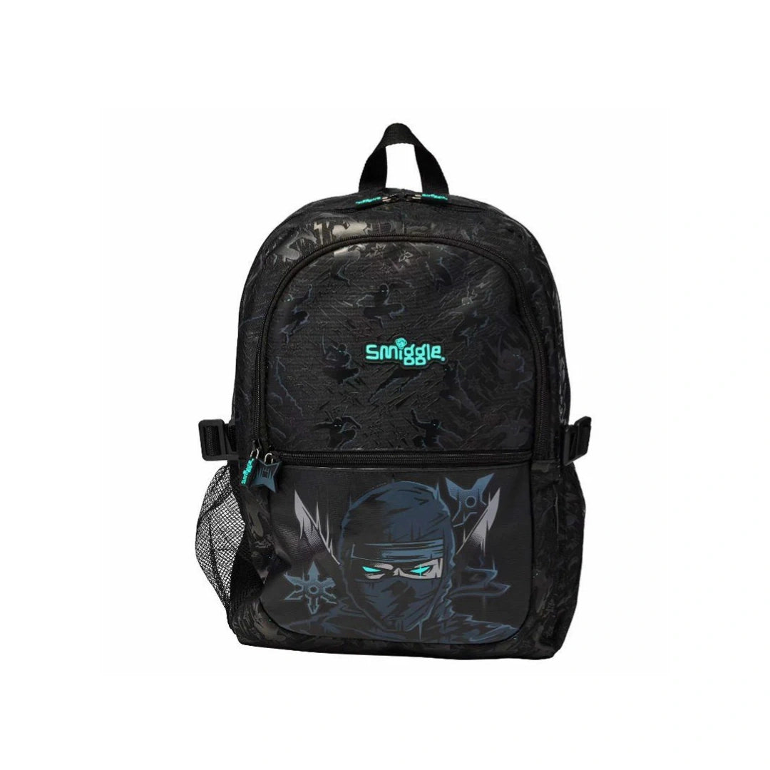 Ninja-Themed School Backpack - Multi-Compartment Durable Kids Bag