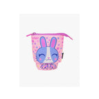 Bunny Pop-Up Pencil Case - Stand & Slide Pink Stationery Box with Rabbit Design