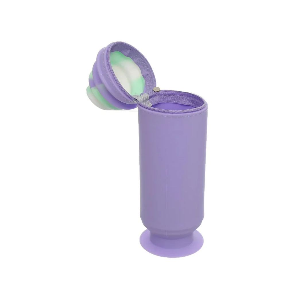 Ice Cream Shape Pencil Case - Cute Purple Zipper Pouch, Kids Stationery