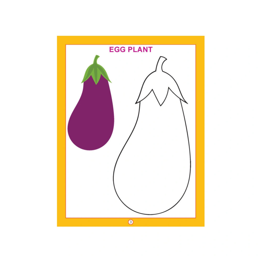 Dreamland Vegetables Copy Colour Book for Kids, 16 Educational Vegetable Illustrations with Names, Colouring Activity Book for Early Learn (3Years+)