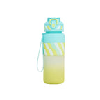 Kids Gradient Plastic Water Bottle - Leakproof Straw Lid with Carry Strap