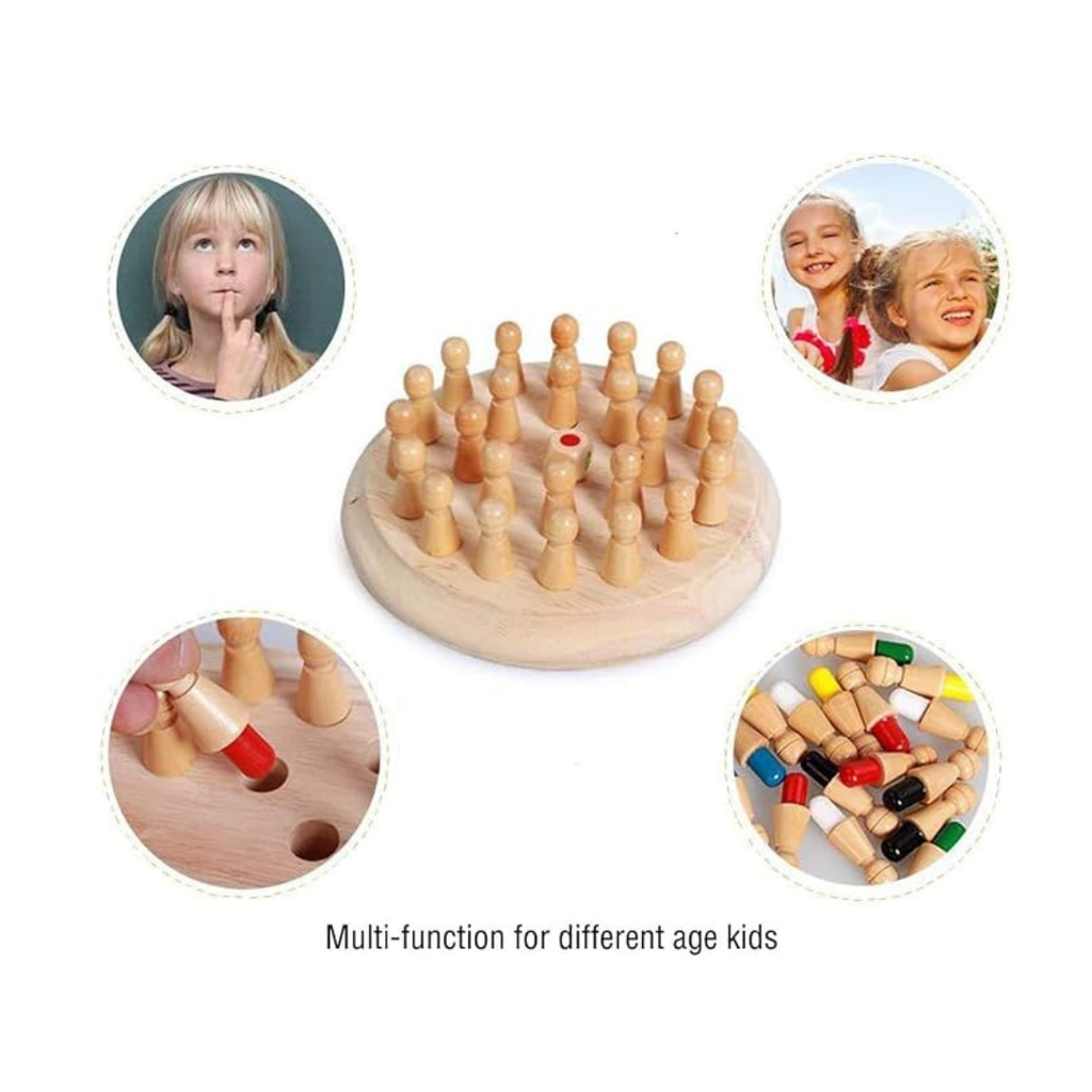 Wooden Memory Matchstick Chess Game