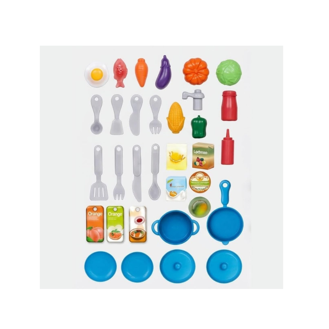 Mini Chef Toy Kitchen Set with 46 Pieces by Maxi Toys (Ages 3+)