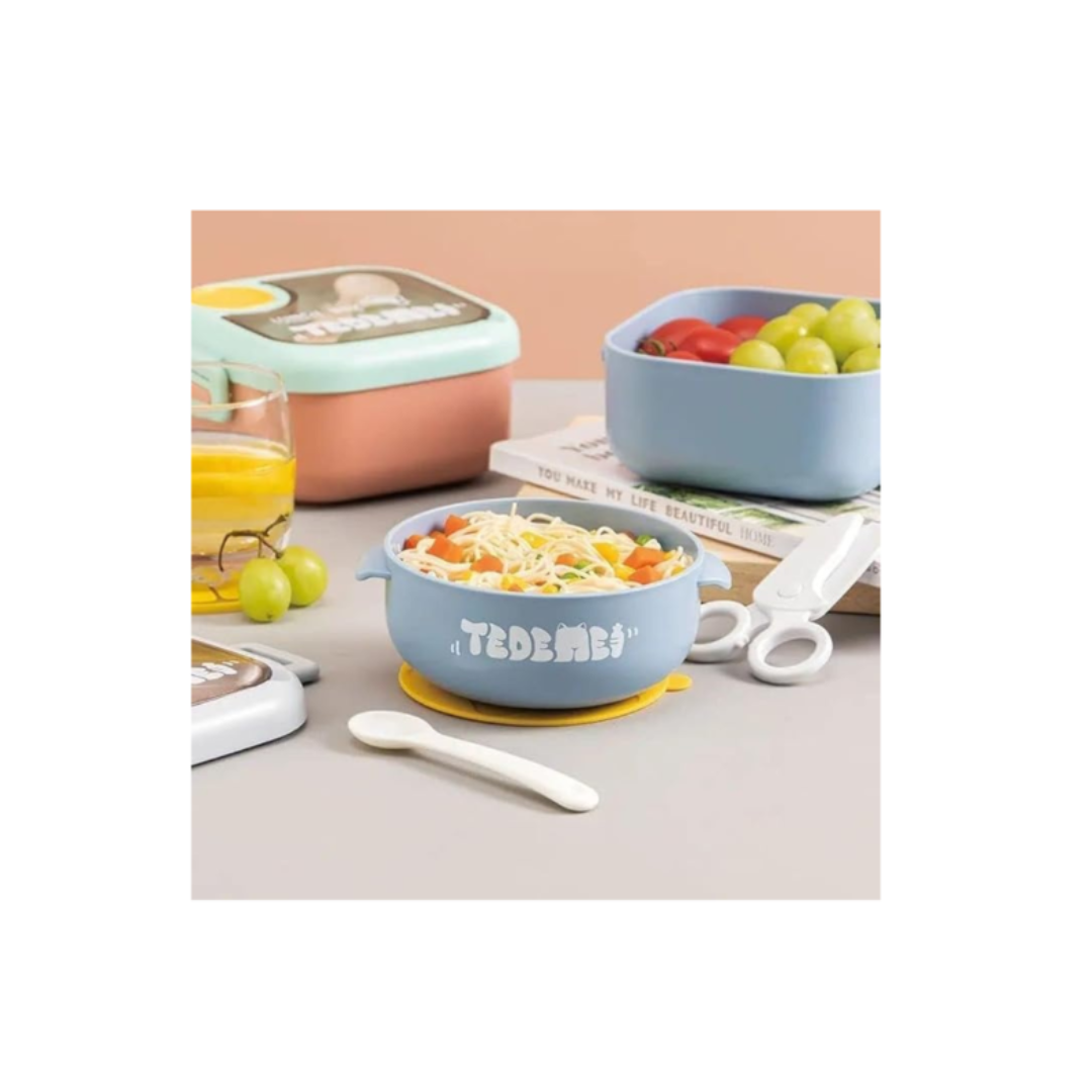 Kids Lunch Box - Durable Food-Grade Plastic with Stainless Steel Inner Bowl