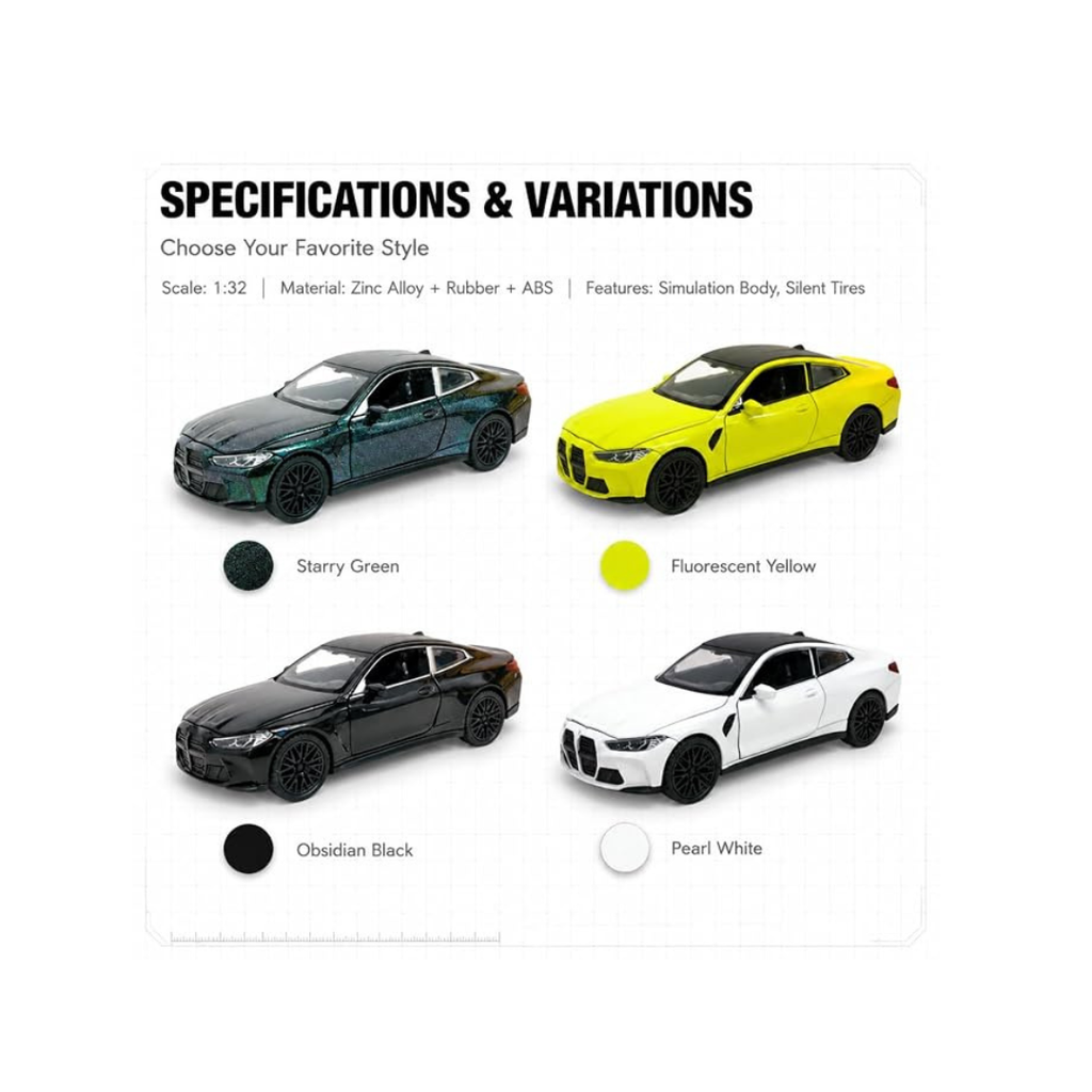 Toys Rush 1:32 BMW M4 Coupe Alloy Diecast Toy Car Model RANDOM COLOUR AS PER AVAILABILITY