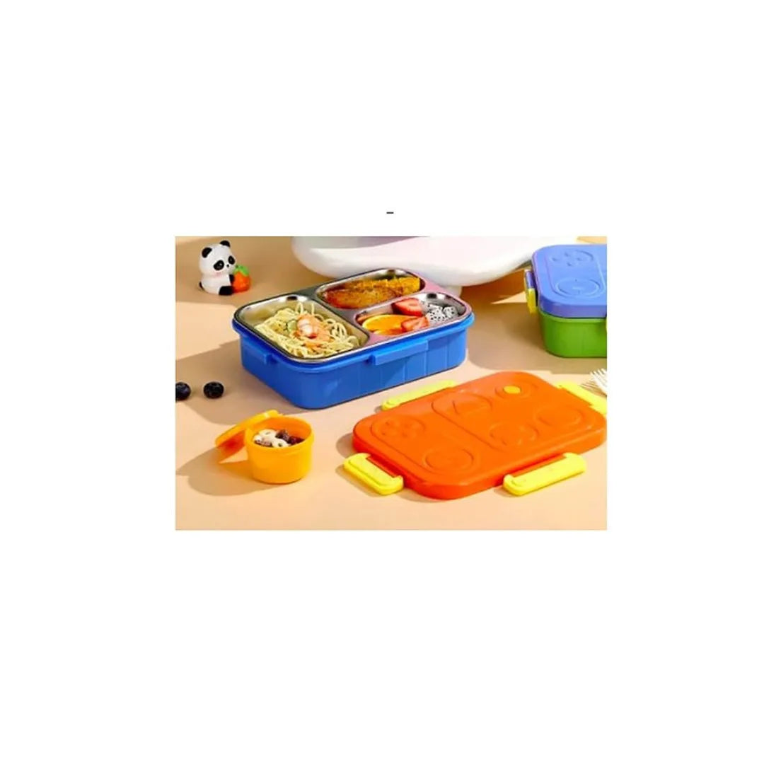 Kids Stainless Steel Bento Lunch Box - Sauce Cup & Cutlery Included