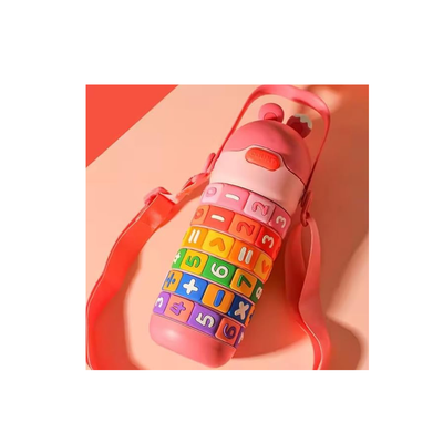 Kids Educational Water Bottle | Rotating Math Rings & Strap
