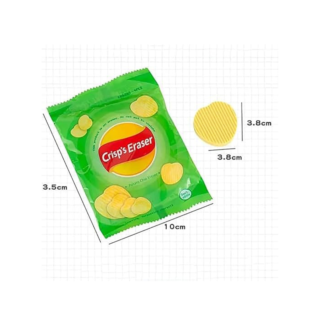 Ub Collection Lays Potato Chip Shaped Eraser Set for Kids 3 Years and Above