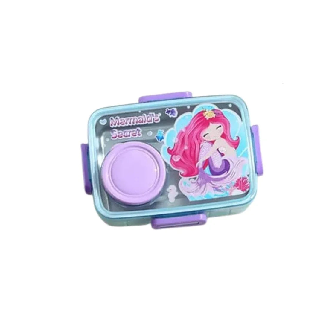 Kids Cartoon Stainless Steel Lunch Box with Sauce Cup - Compact & Leakproof