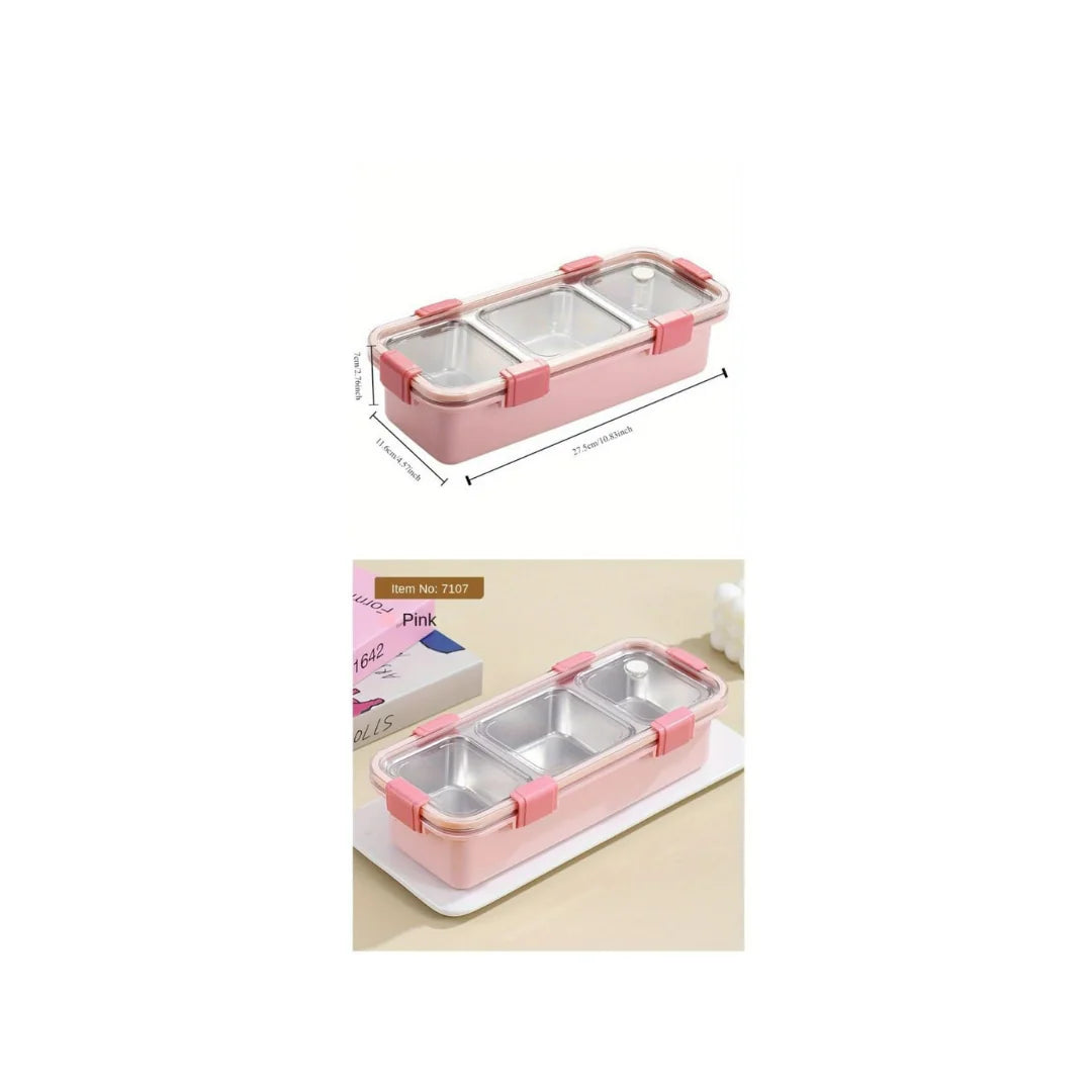 Stainless Steel Bento Lunch Box · Multi-Compartment · Leak-Proof · Ages 6+
