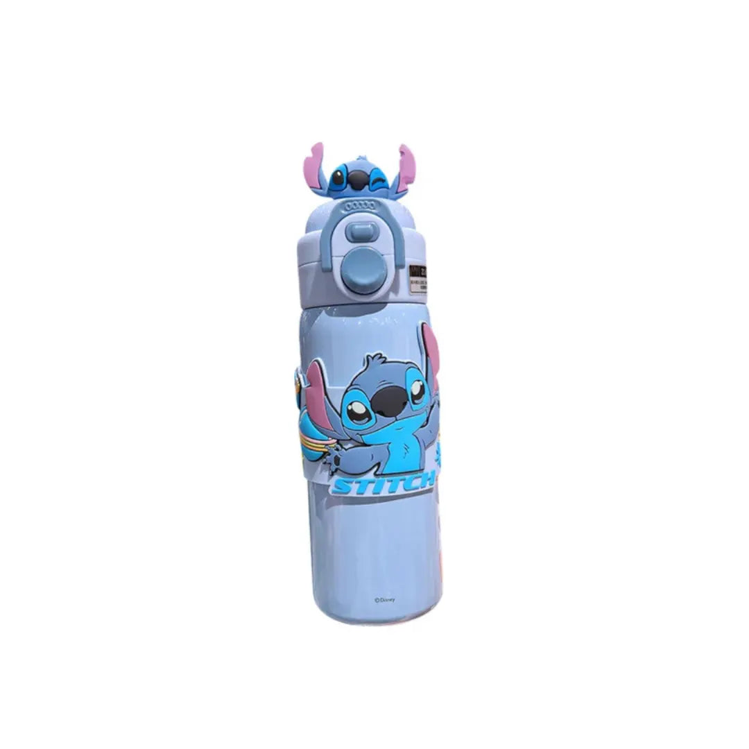 Kids Cartoon Stainless Steel Water Bottle with Straw - Leakproof Sipper