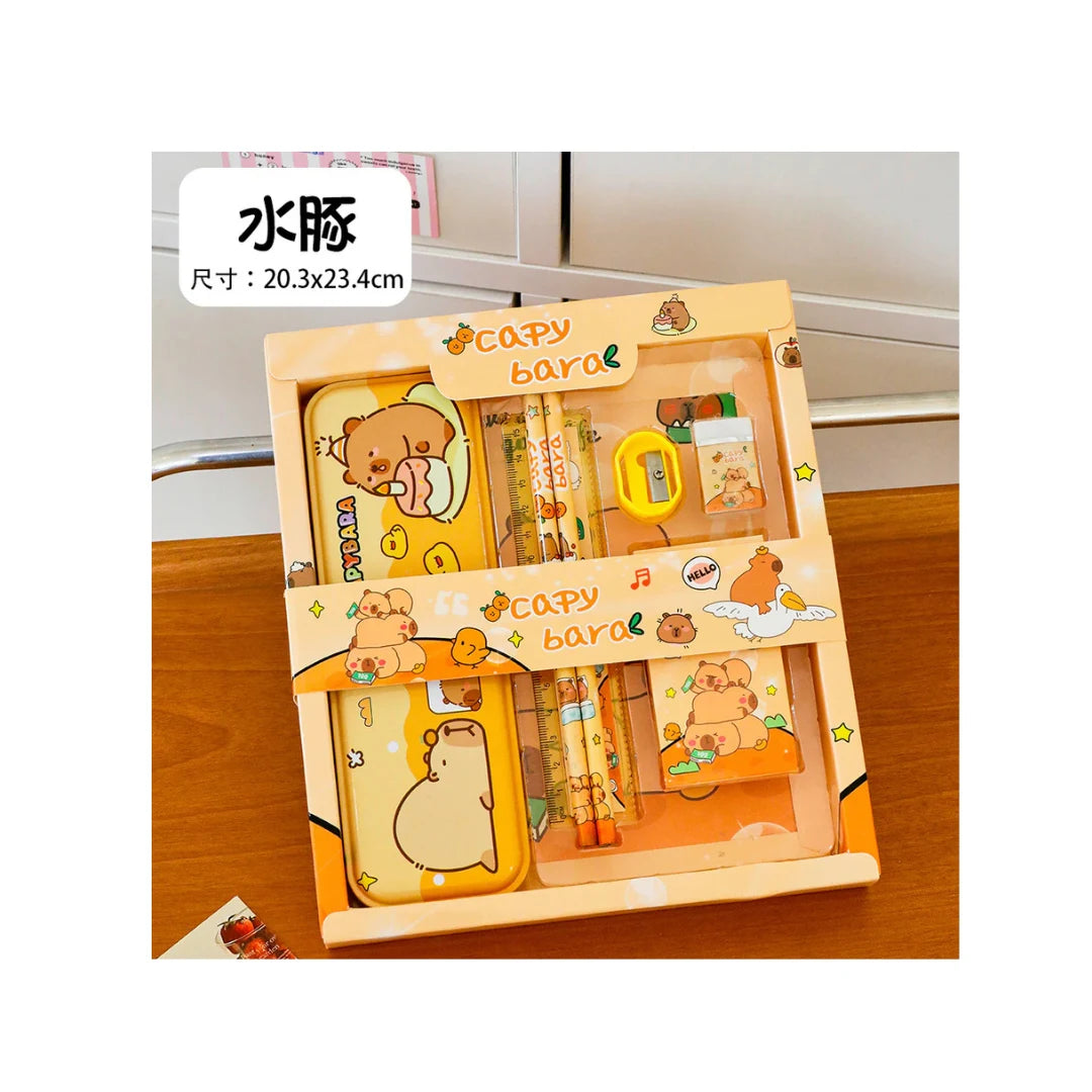 Kawaii Stationery Gift Set - Pencils, Eraser, Ruler & Fun Accessories