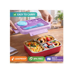 Stainless Steel Bento Lunch Box - Sauce Cup, Cutlery & Leakproof Lid