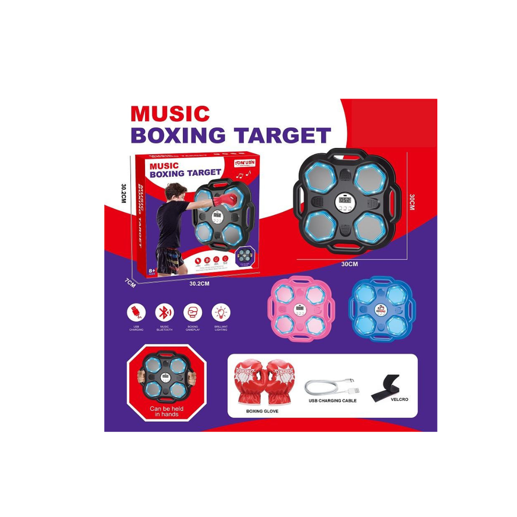 JB Implex Smart Bluetooth Music Boxing Target Machine with LED Light-Up Punch Pads, Digital Display & Boxing Gloves (8+ Years)