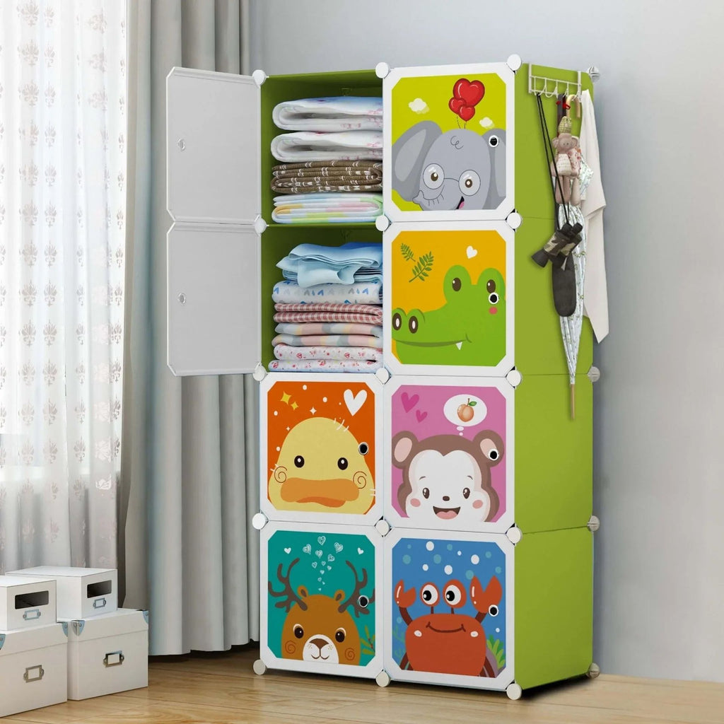 WARDROBE R K-8 94038900-PP 8 DOOR 1-GREEN PRINTED