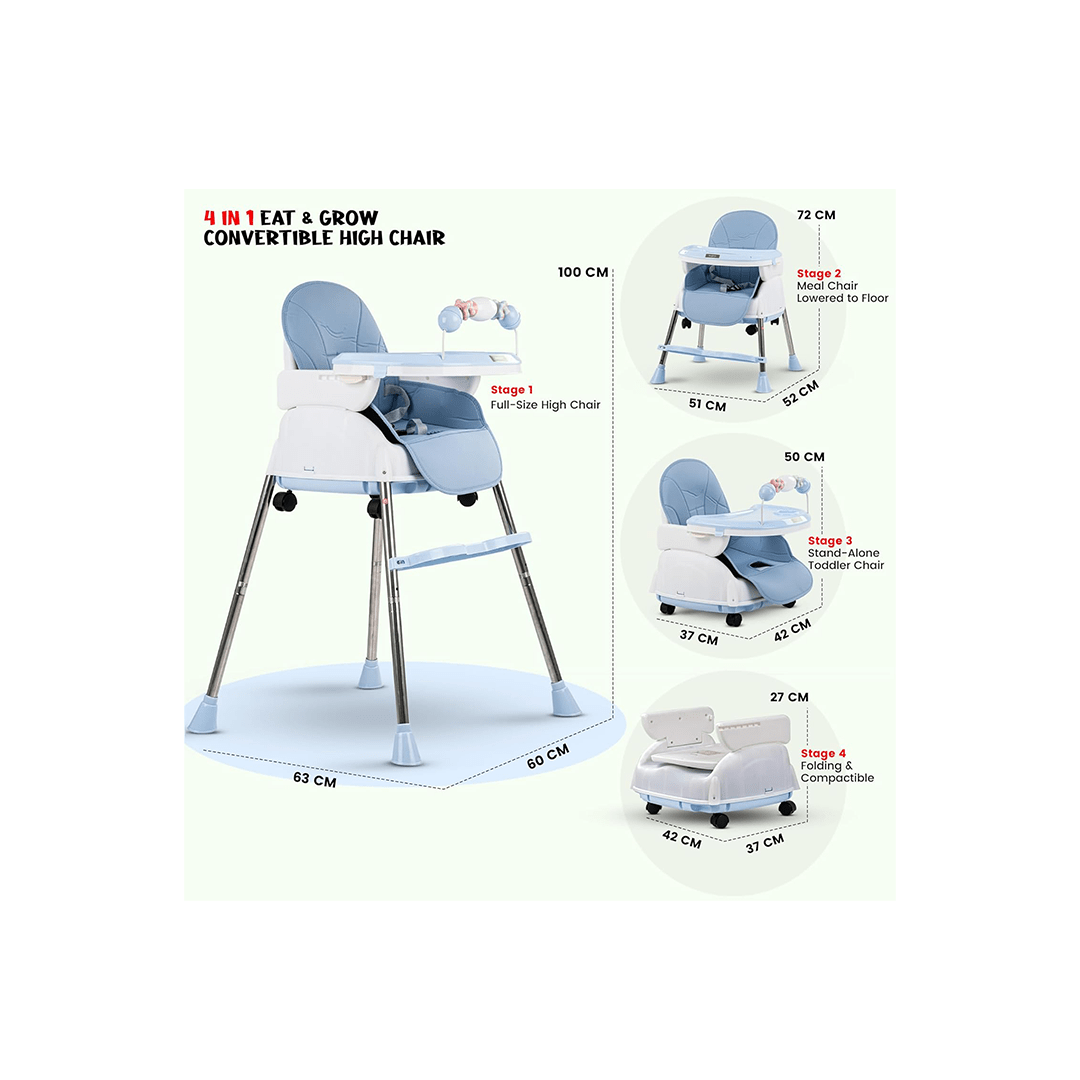 Baybee Other Gears Baybee 4 in 1 Nora Convertible High Chair for kids with Adjustable Height, Safety Belt and Cushion