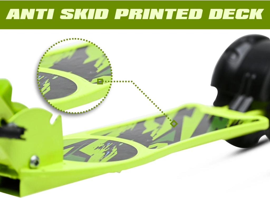 Foldable Kids Scooter with Suspension System, Green, 50 kg Capacity, Ages 5–10 Years