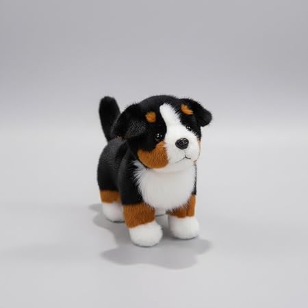 Realistic Bernese Mountain Dog Plush Toy for Kids | Soft Stuffed Puppy with Floppy Ears