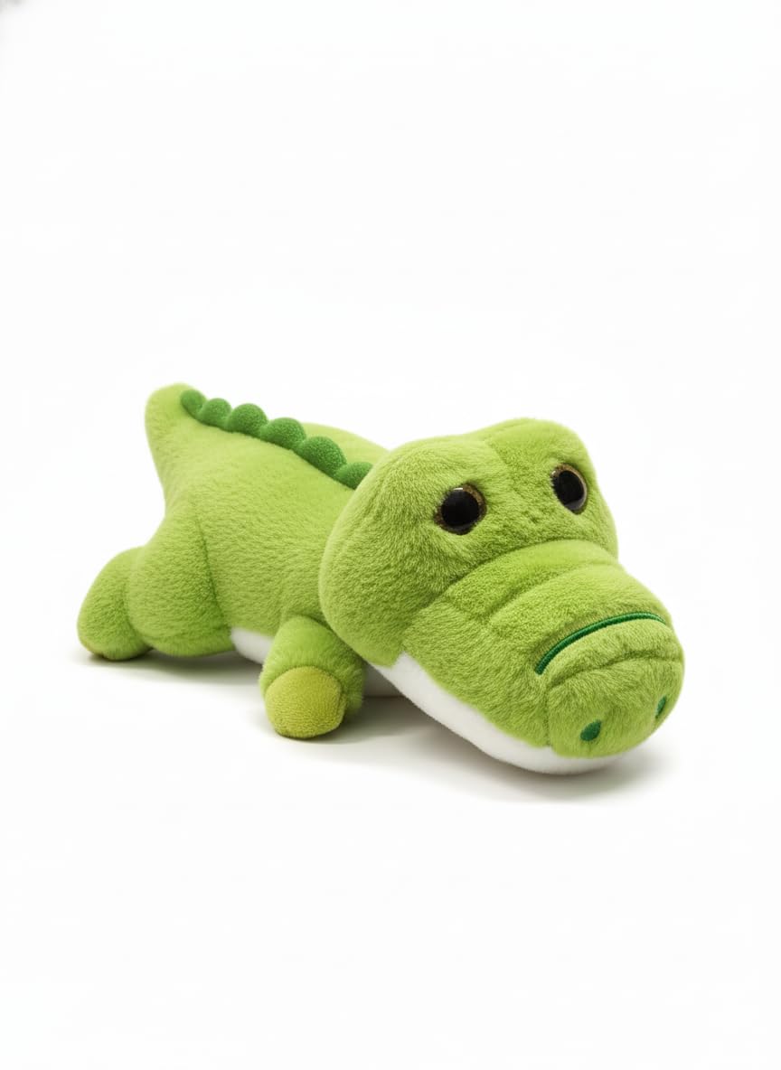 Green Crocodile Plush Toy | Soft Realistic Alligator Stuffed Animal for Kids, Cuddly Toy & Gift