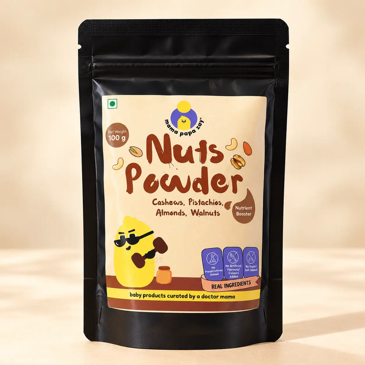 MamaPapaZay Nuts Powder, 100 g | Cashew, Pistachio, Almond & Walnut Nutrient Booster