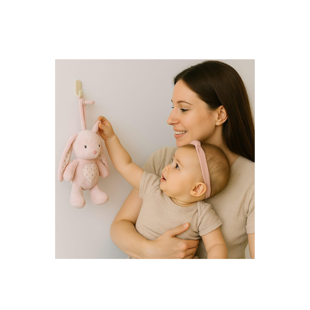 Little Baby LB Pulling Toy-3 Soothing Bunny Plush Toy with Lullaby Music for Babies 0 to 3 Years