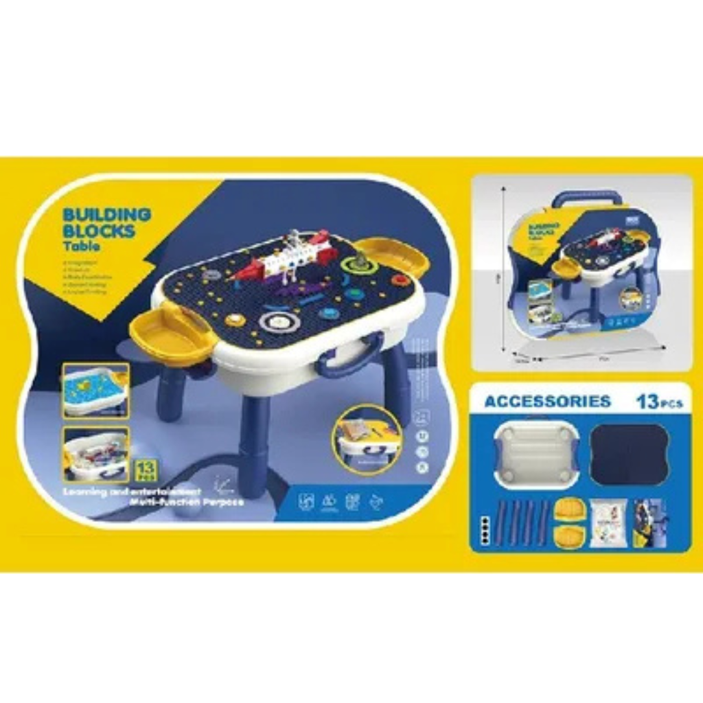 JB Impex Building Blocks Activity Table 13 Pieces for Kids Age 3+ Random Colour as per Availability