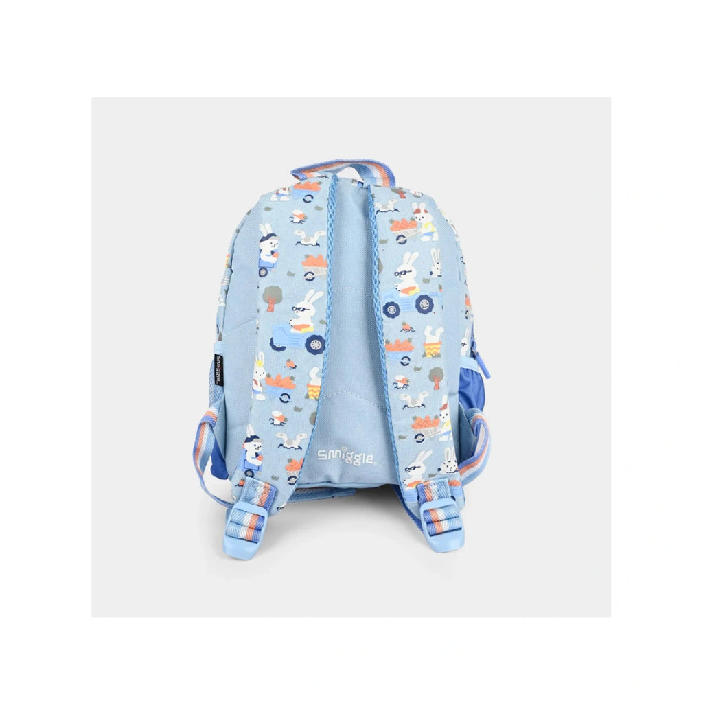 Smiggle Teeny Tiny Backpack with Plush Toy - Mini Kids School Bag, Blue