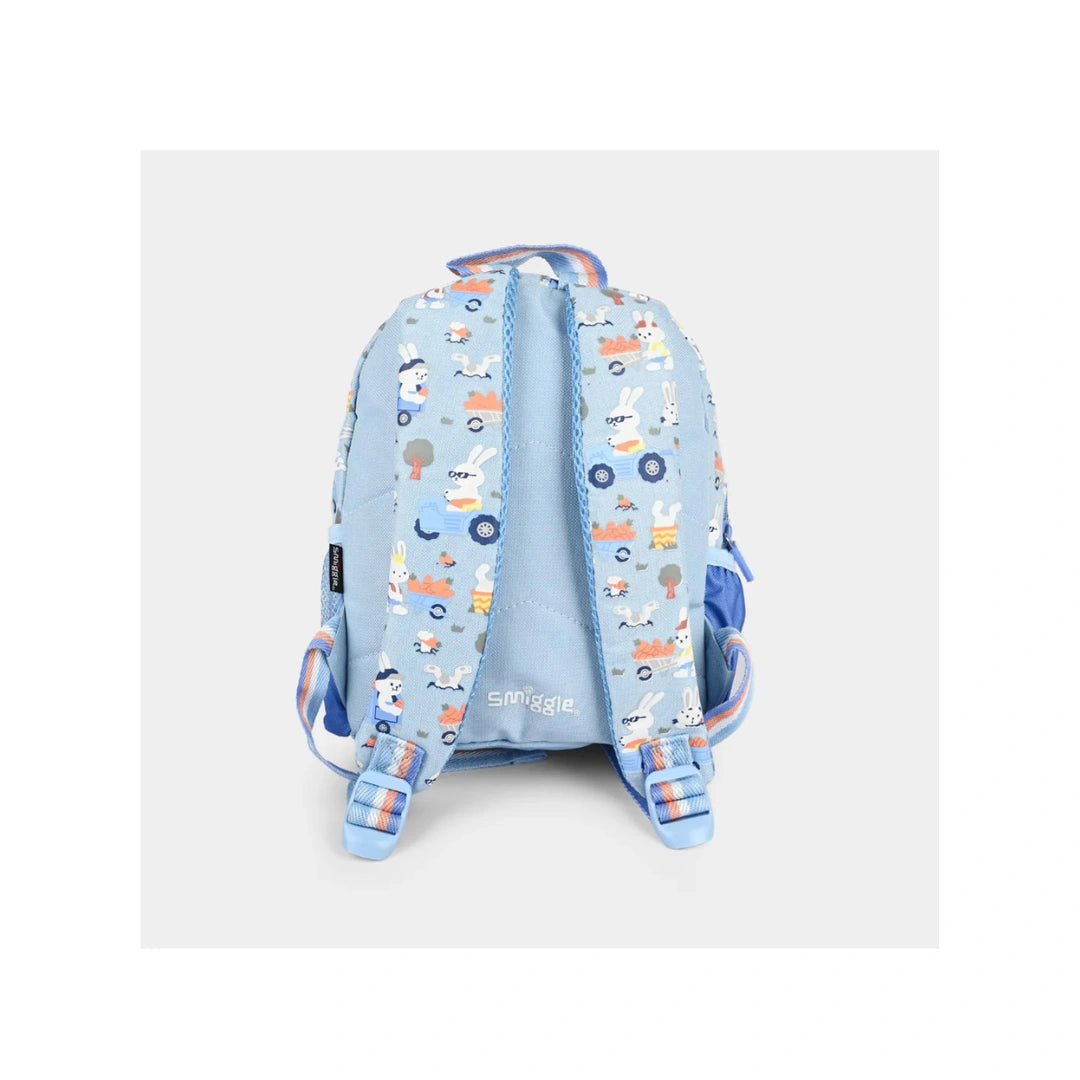 Smiggle Teeny Tiny Backpack with Plush Toy - Mini Kids School Bag, Blue