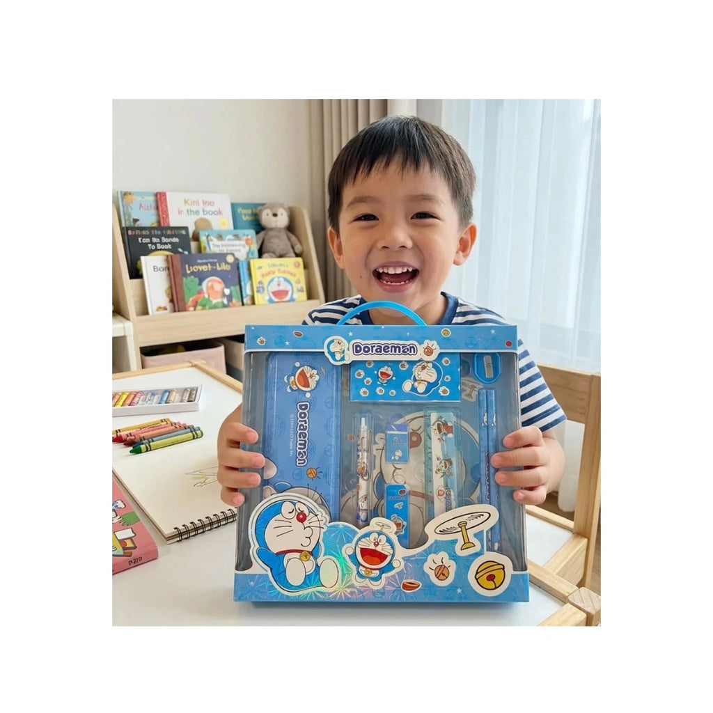 Doraemon Stationery Set - School Kit with Pencil, Scale, Eraser & Sharpener