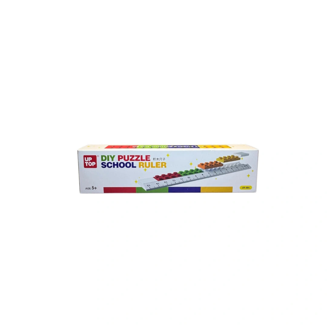 DIY Puzzle Ruler for Kids - Interlocking Building Block Measuring Scale