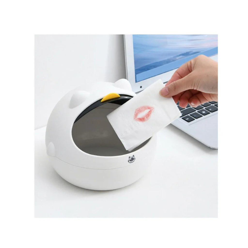 Mini Desktop Trash Bin with Lid - Compact Tabletop Waste Basket for Kids