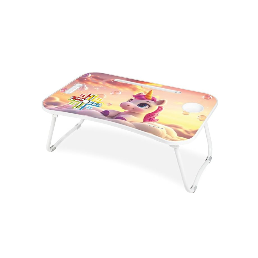 JB Impex Foldable Kids Study Table with Cup Holder and Tablet Holder (3+ Years) Random designs and Colour as per Availability