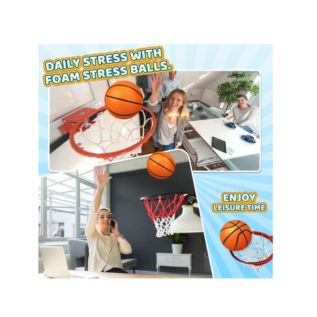 JB Impex Mini Soft Basketball Set – Rubber Foam Sports Balls for Kids (Orange) 3+ Years