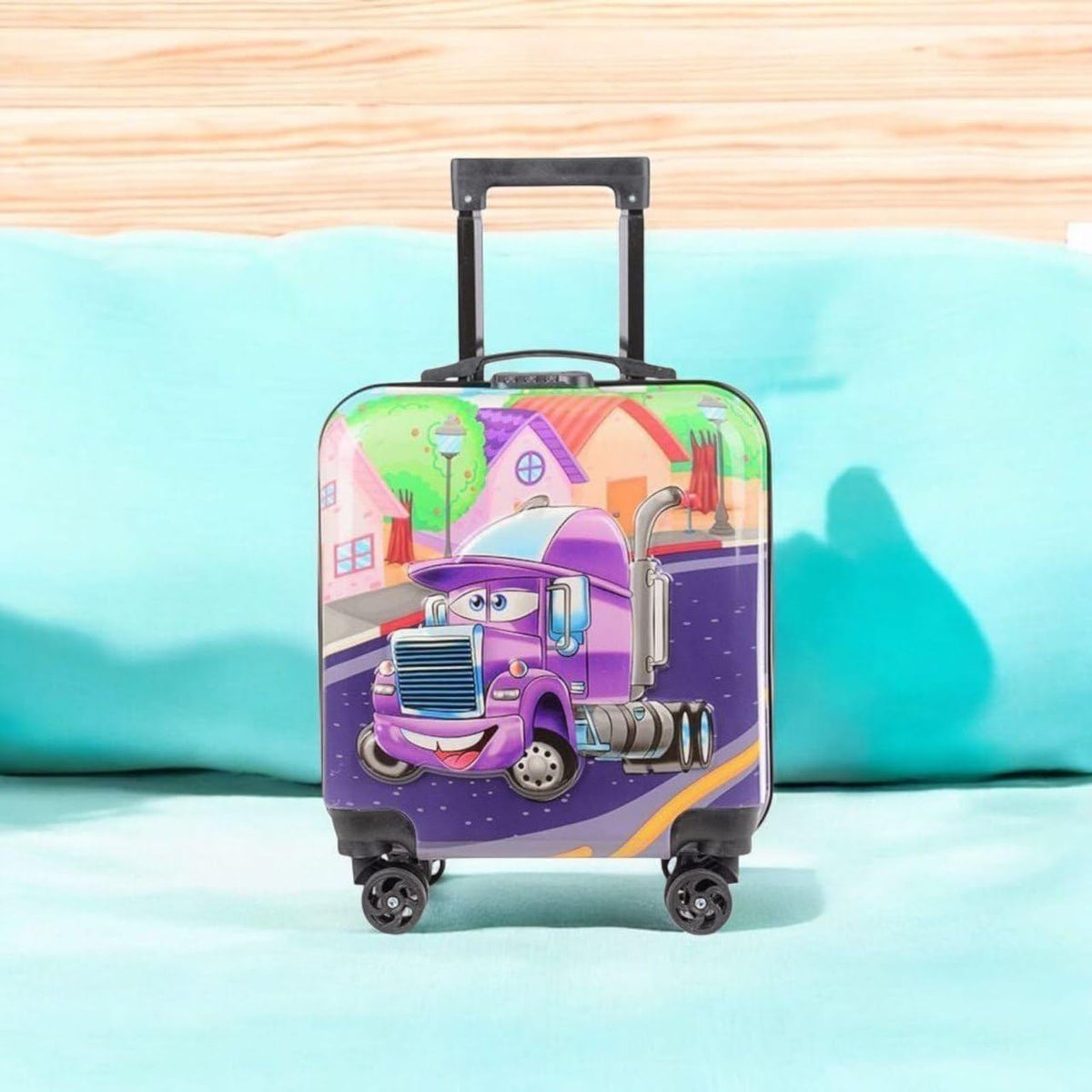 Kids 18-Inch Hard Shell Trolley Bag | 4-Wheel 360° Spinner Travel Luggage for Kids