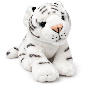 Laying White Tiger Plush Toy for Kids | Cute Baby White Tiger Stuffed Animal
