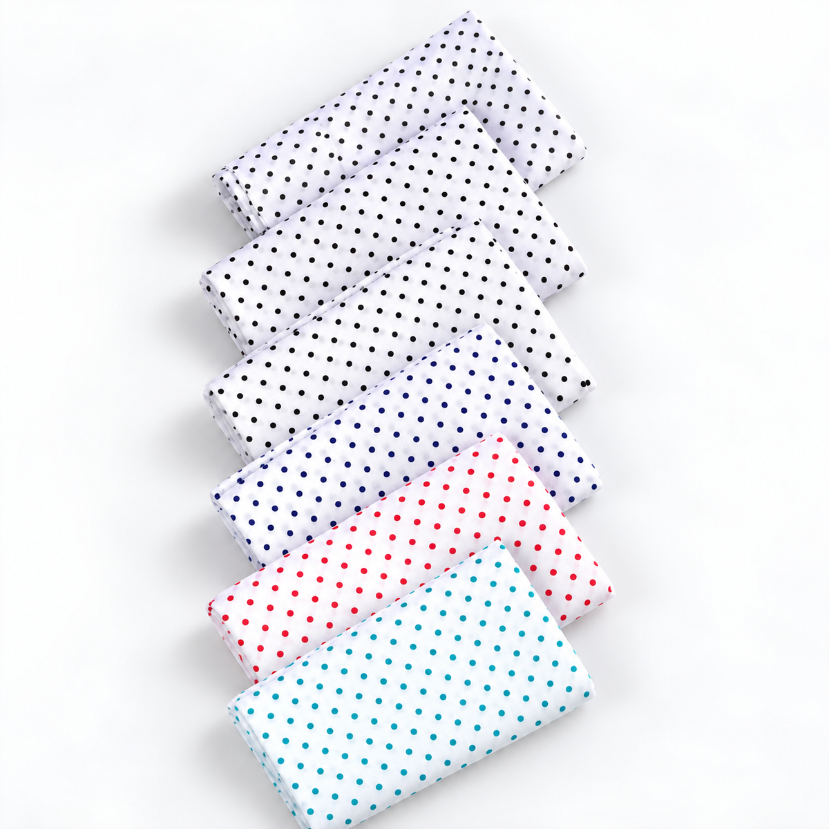Kids and newborn cradle cloth, medium size, white fabric with small dot prints in blue and red