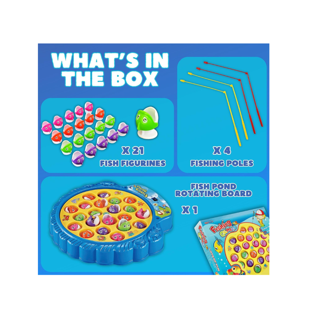 Rotating Fishing Game Toy Set with Music On/Off Switch