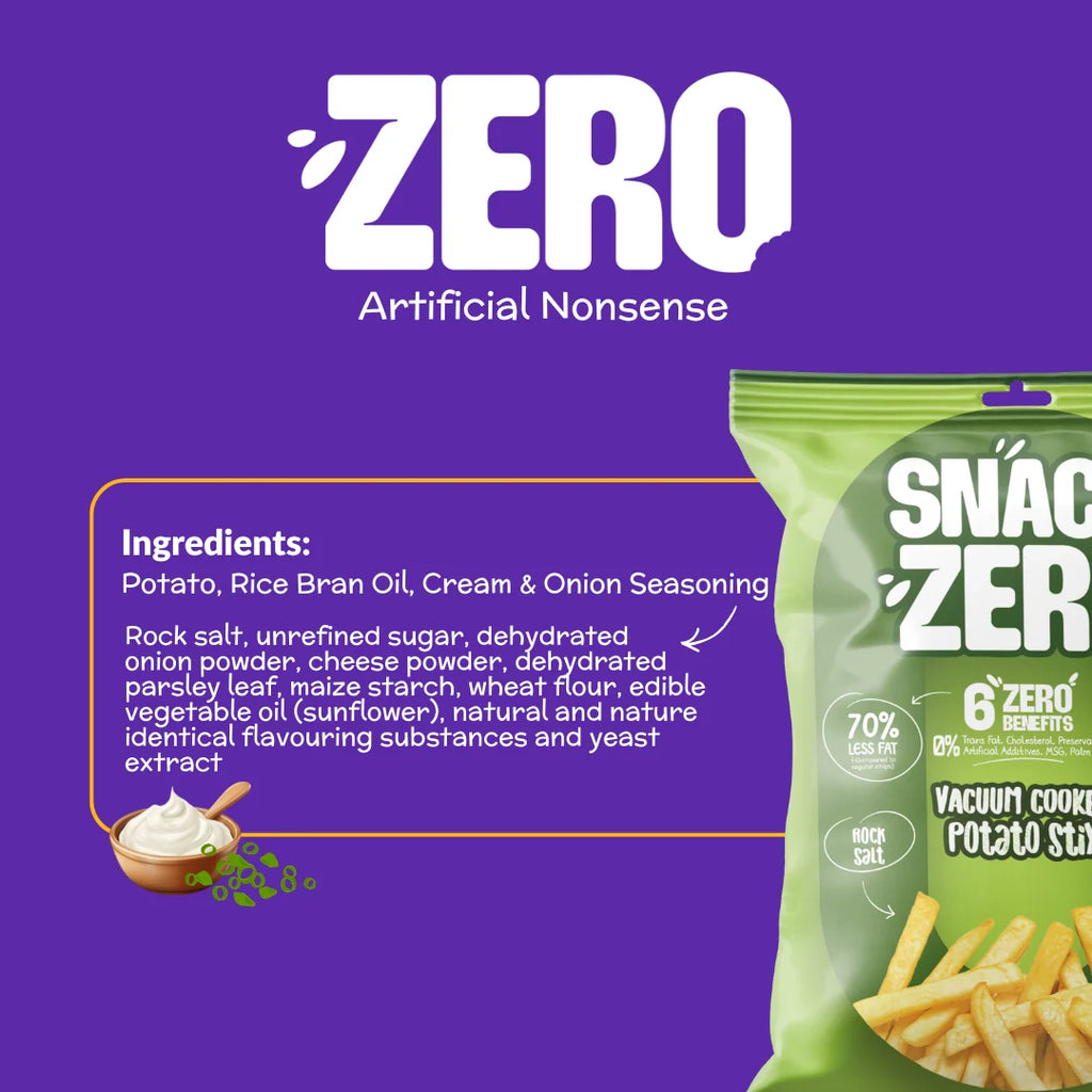 Snack Zero - Potato Stix - Cream & Onion 50g For Kids (3 Years+)