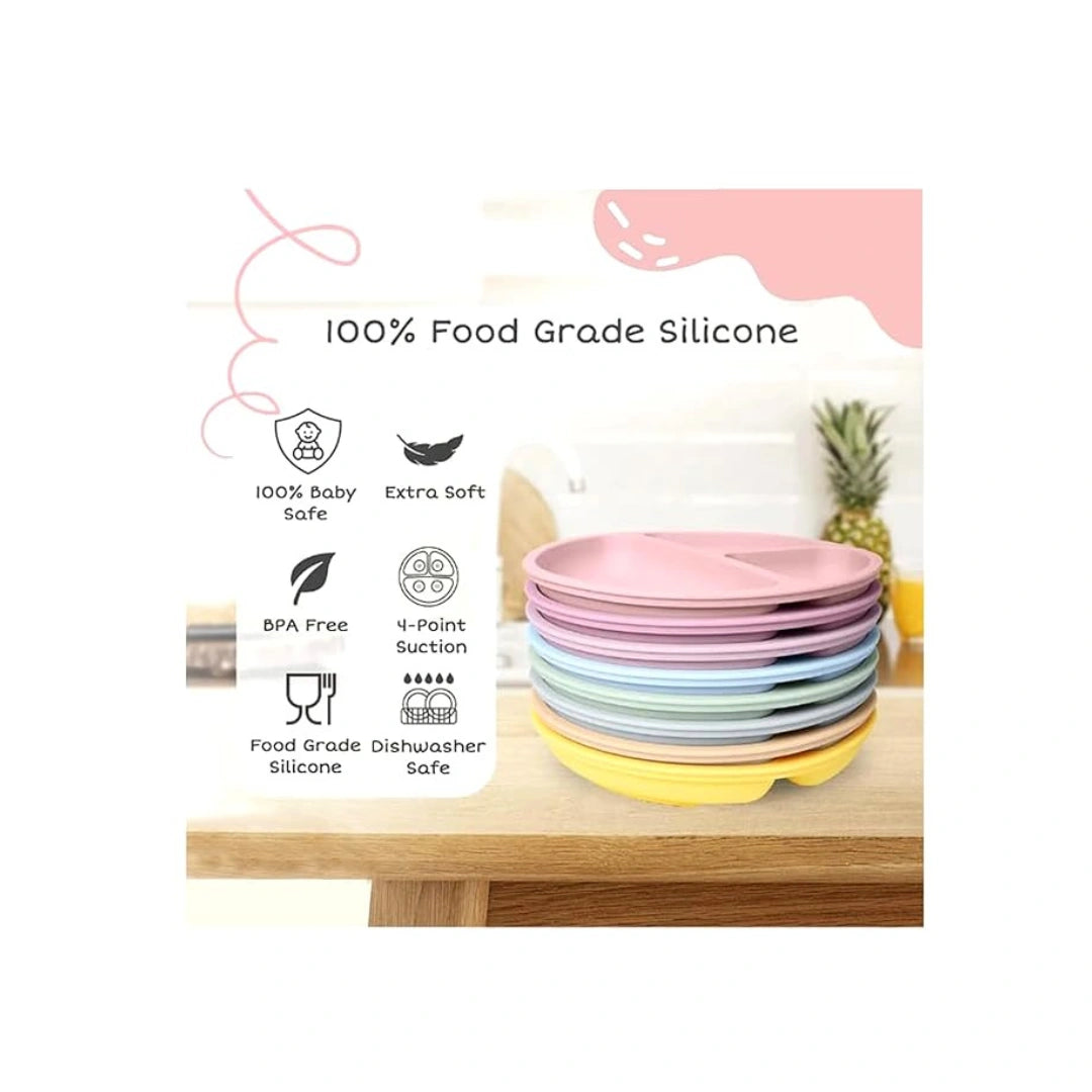 Silicone Suction Plate for Babies & Toddlers - BPA-Free, 3-Section Non-Slip