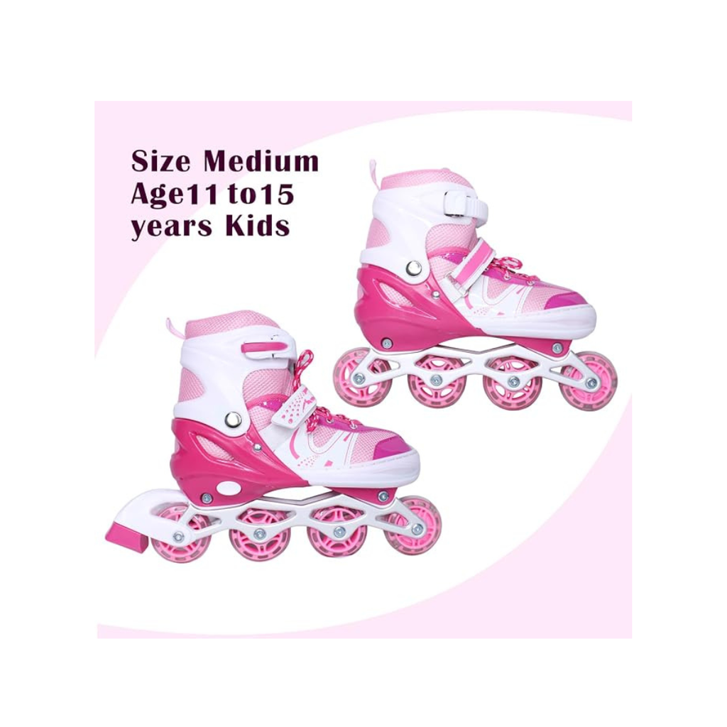 JB Impex Powerline Adjustable Inline Skating Shoes Medium Size Age 11 to 15 Years