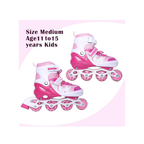 JB Impex Powerline Adjustable Inline Skating Shoes Medium Size Age 11 to 15 Years