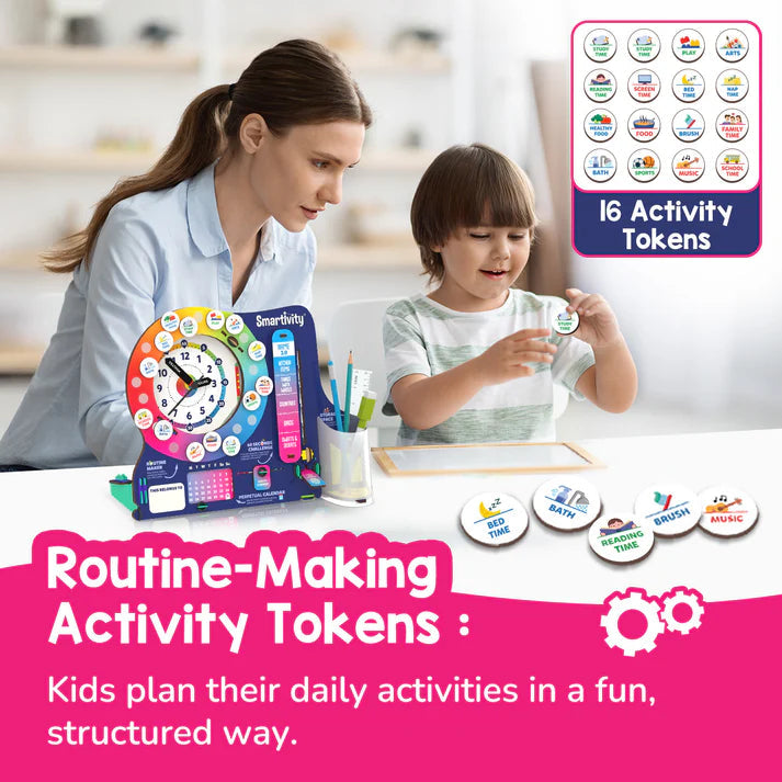 Smartivity DIY Interactive Clock with Stationary Organiser for Kids,Features an Infinity Calendar,Educational Toy (6-12 Years+)