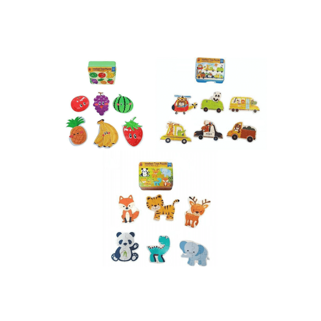 The Clever Clogs Toys The Clever Clogs 6 in 1 Tin Box Puzzle (2 Years+)