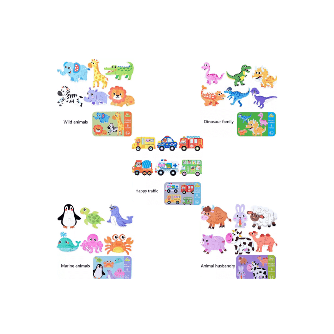 The Clever Clogs Toys The Clever Clogs 6 in 1 Tin Box Puzzle (2 Years+)