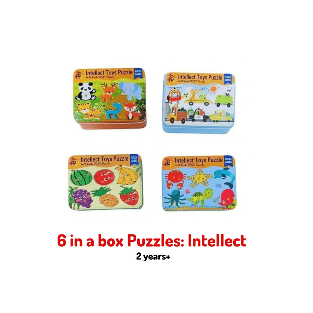 The Clever Clogs Toys The Clever Clogs 6 in 1 Tin Box Puzzle (2 Years+)