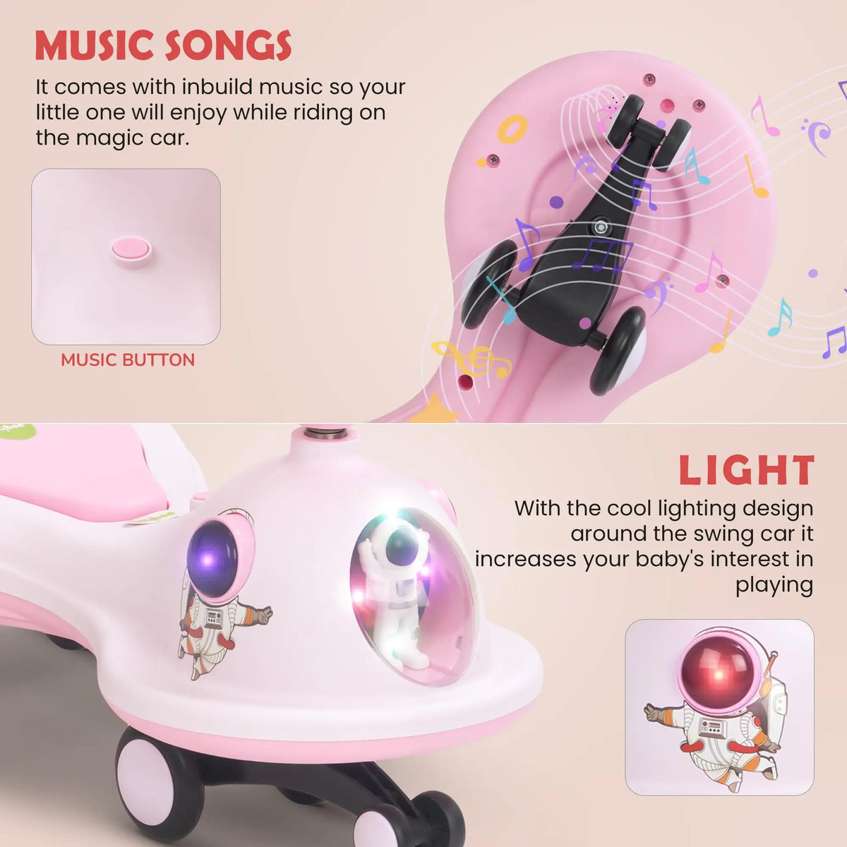 Baybee Astro Baby Swing Car for Kids