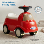 Mee Mee Mini Glider Kids Ride-On Car with LED Steering & Music, Foot-to-Floor Ride-On Toy with Storage, 360° Smooth Wheels, ISI Certified, Baby Ride-On Toy for Boys & Girls (1+ Years)
