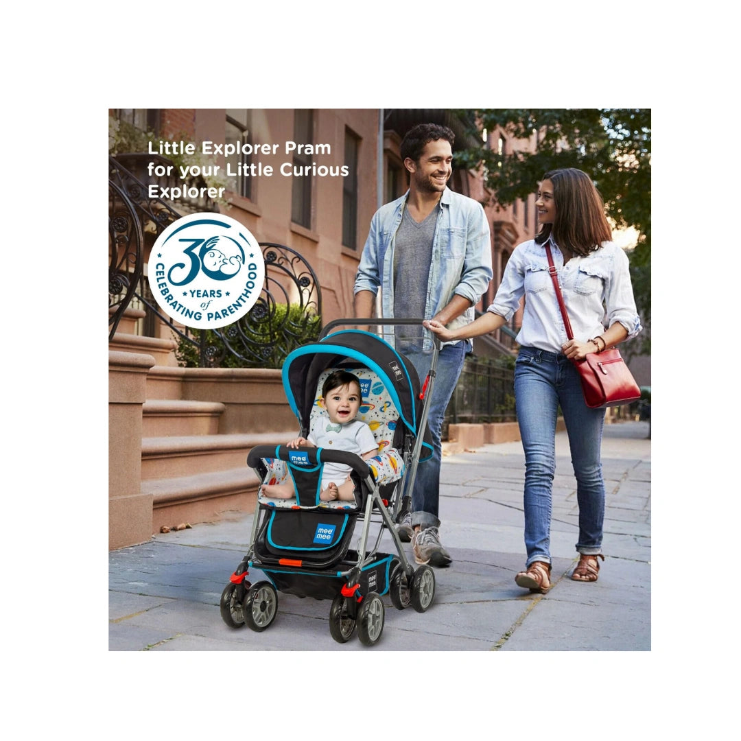 MeeMee Little Explorer Baby Stroller for 0-4 Years, Baby & Kids, 5 Point Safety Harness Pram
