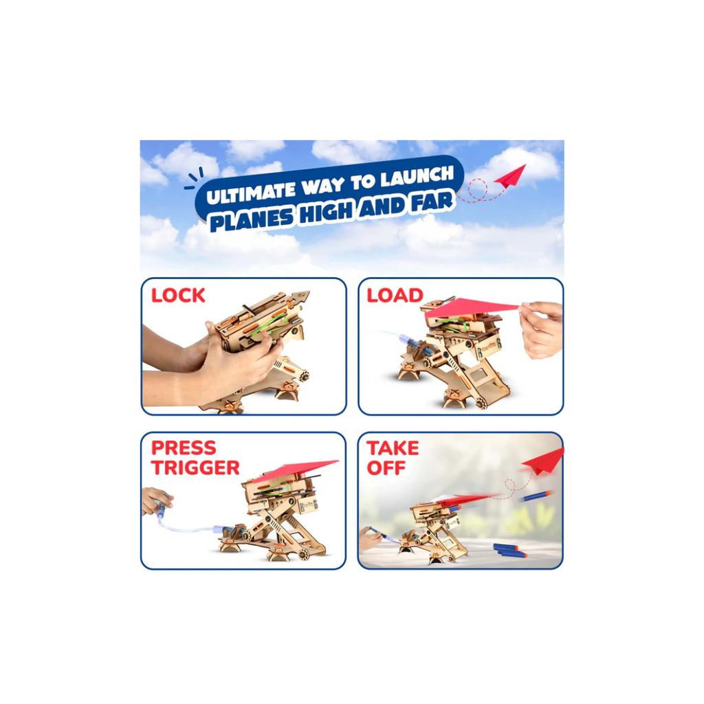 Smartivity 2in1 Hydraulic Aeroplane & Dart Launcher Toy for Kids, Shoots Planes/Darts Far in Air, DIY Science Toy (6-14 Years)