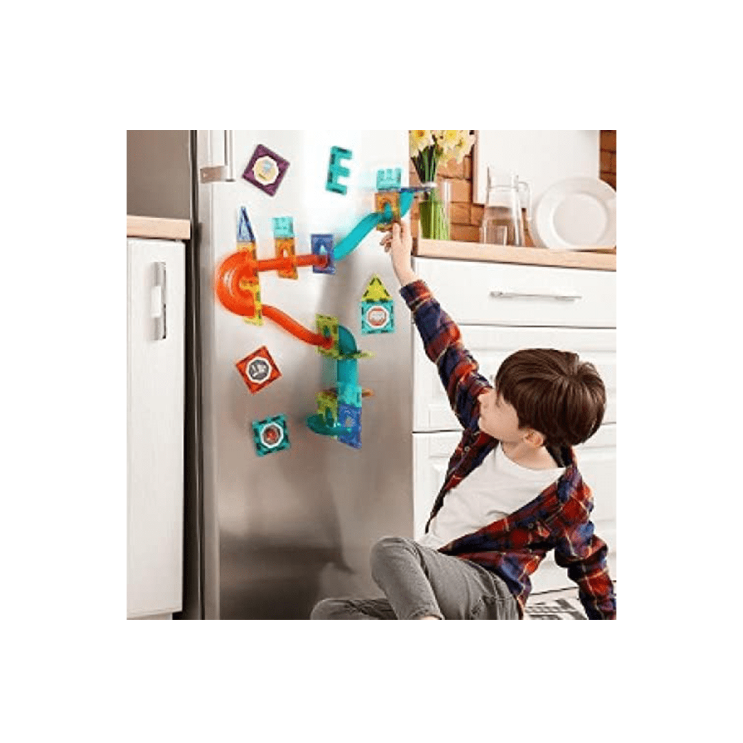 Baan Toys Toys Burani Toys Light Magnetic Tiles- Building Blocks for Kids 3D STEAM Educational Toys, Magnetic Marble Run/Toys for Kids Age 3 +Year (75 Pcs Magnetic Tiles)